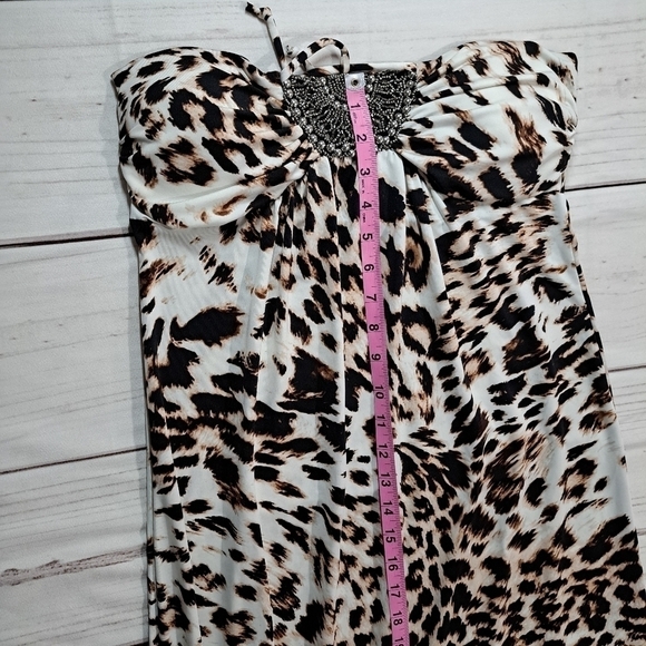 Juniors' HeartSoul Beaded Animal Print Mob Wife Dress Size M - Picture 7 of 9